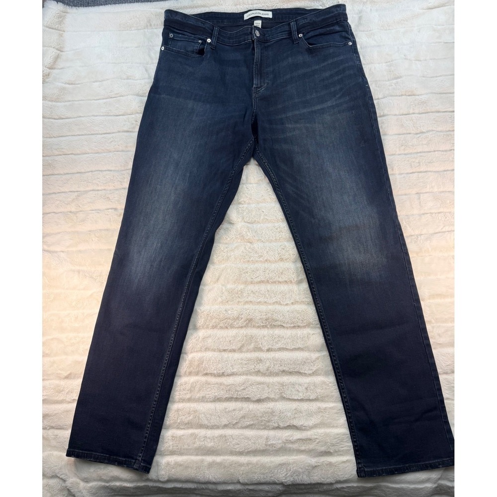 Calvin Klein Jeans Mens 40x34 Slim Fit Dark Wash Indigo Denim 40ZP702